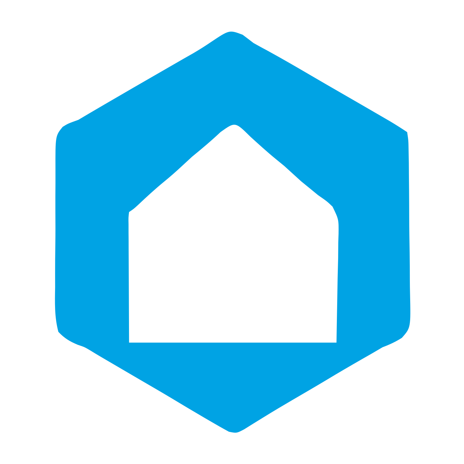 Hexagon House Negative Space Logo #00a3e4