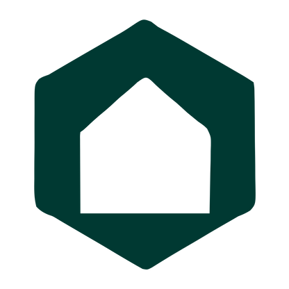 Hexagon House Negative Space Logo #003932