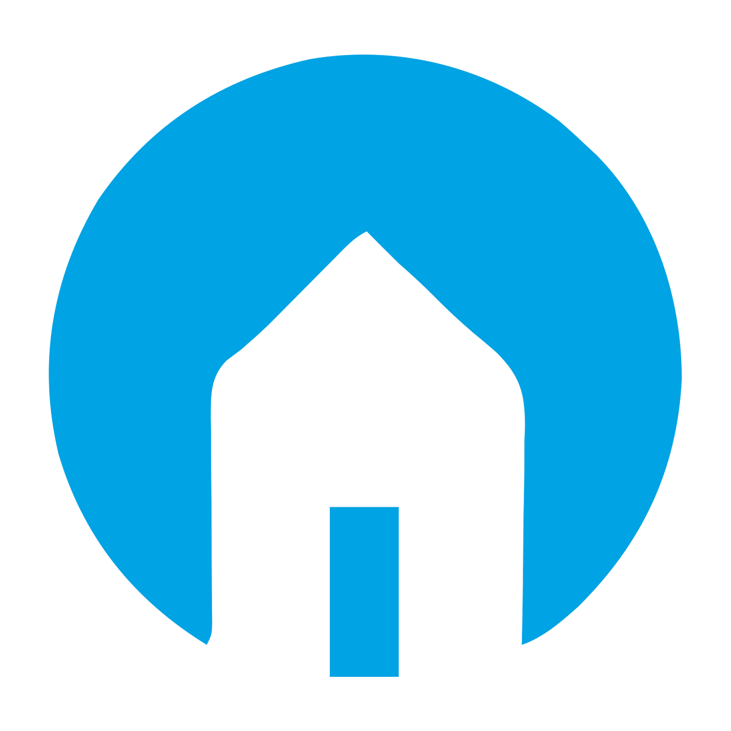 Negative Space House Logo #00a3e4