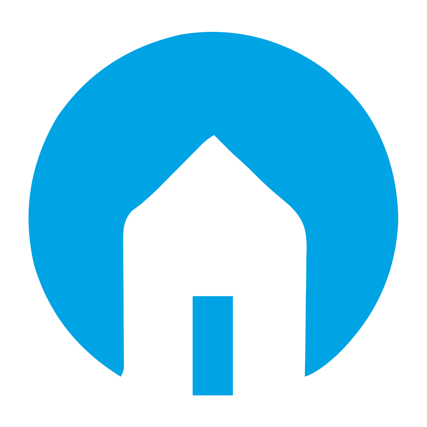 Negative Space House Logo #00a3e4