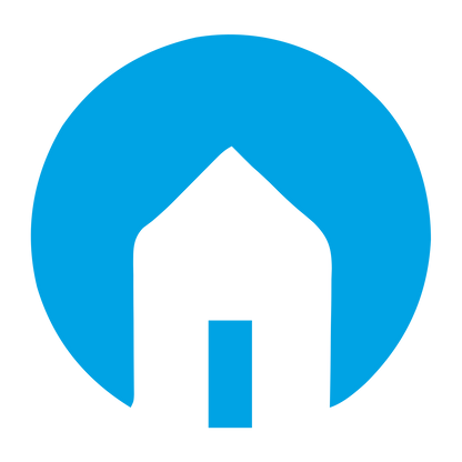 Negative Space House Logo #00a3e4