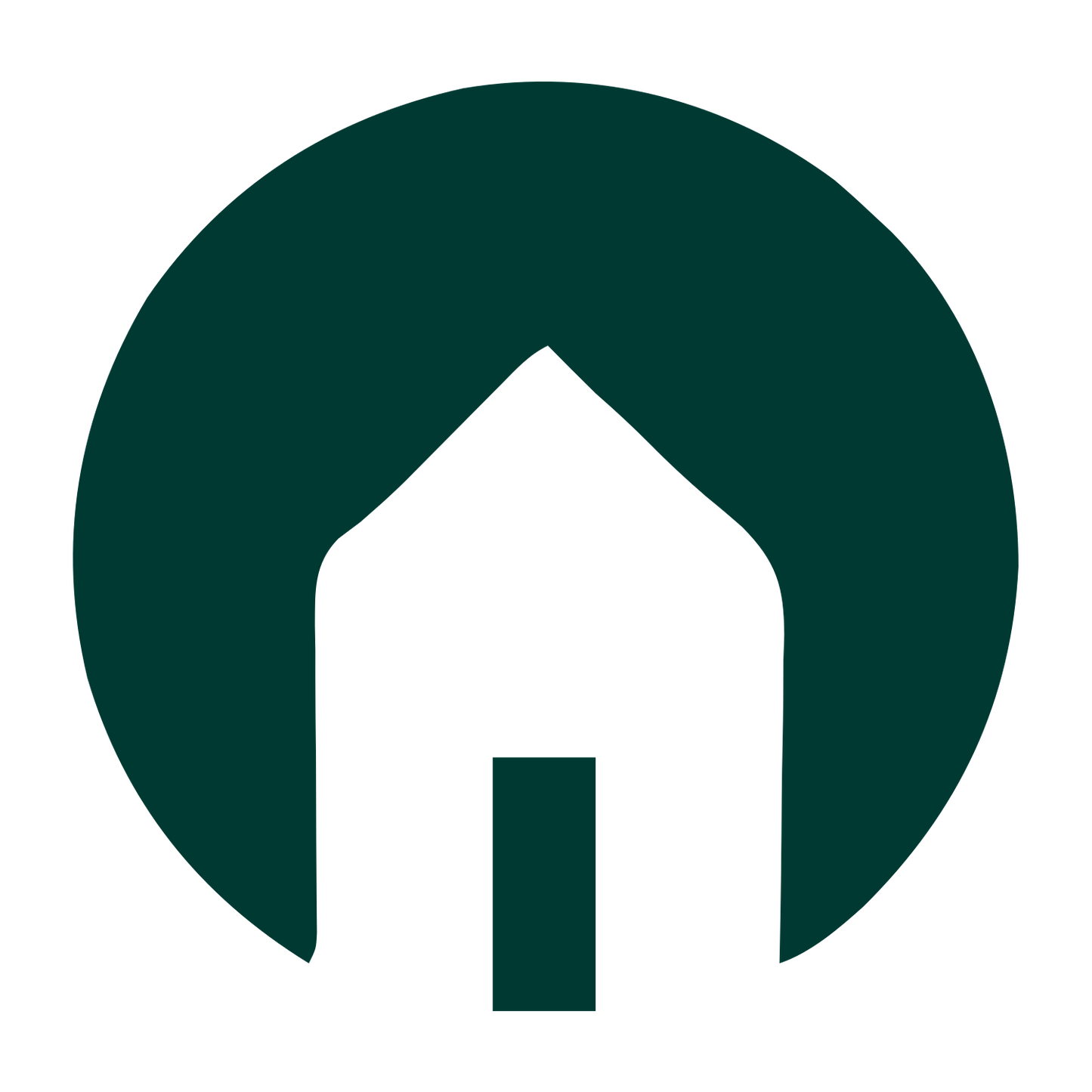 Negative Space House Logo #003932
