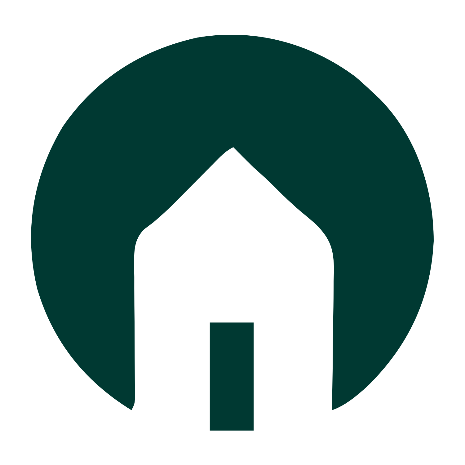 Negative Space House Logo #003932