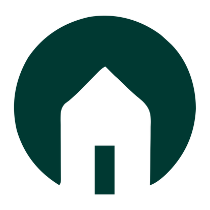 Negative Space House Logo #003932