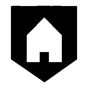 House Shield Negative Space Logo