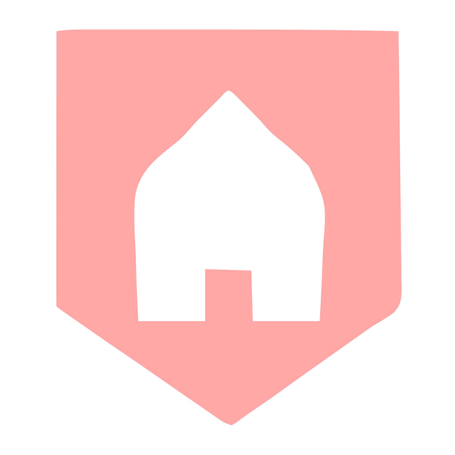 House Shield Negative Space Logo #ffa6a6
