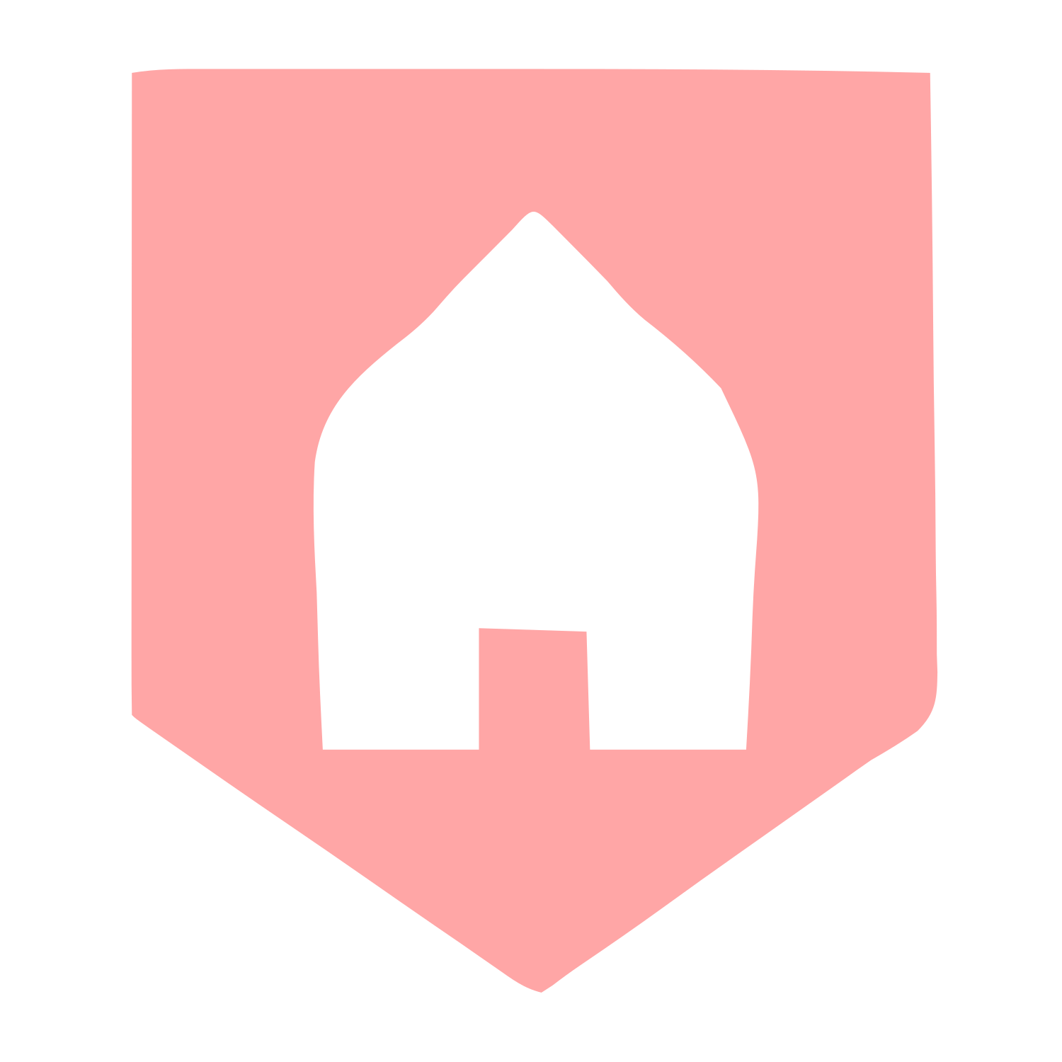 House Shield Negative Space Logo #ffa6a6
