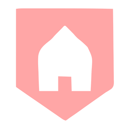 House Shield Negative Space Logo #ffa6a6
