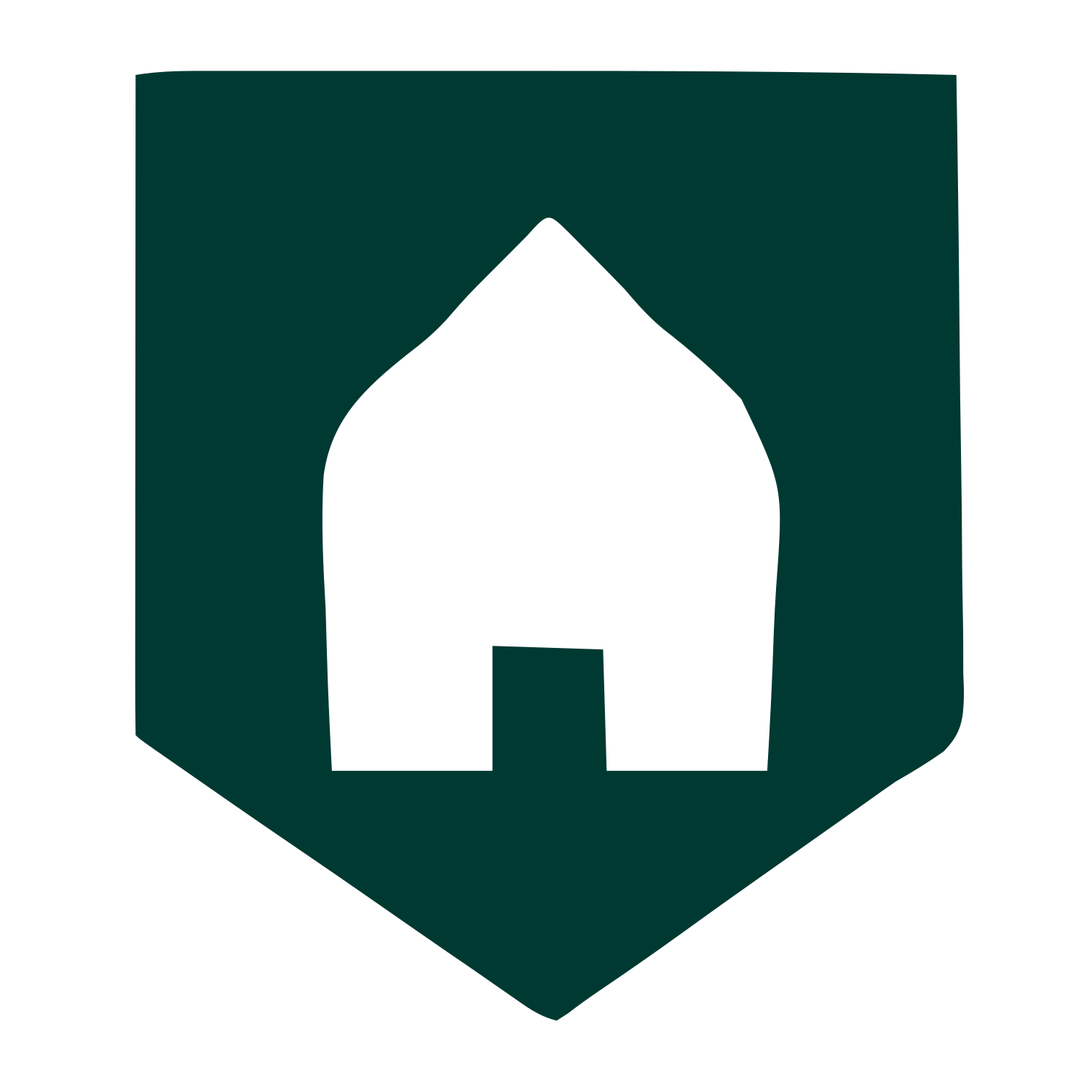 House Shield Negative Space Logo #003932