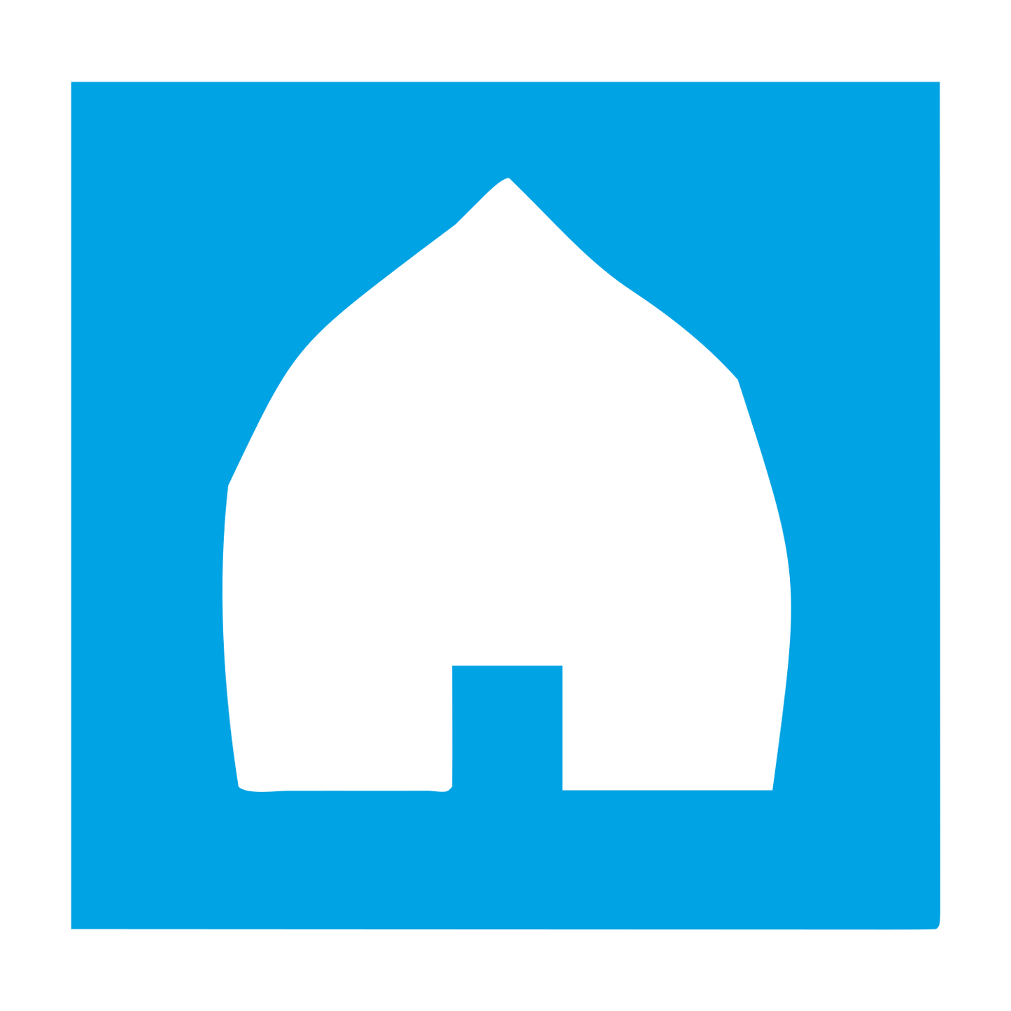 House Negative Space Logo #00a3e4