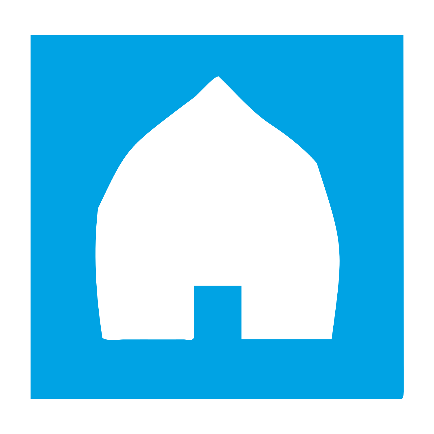 House Negative Space Logo #00a3e4