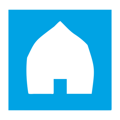 House Negative Space Logo #00a3e4