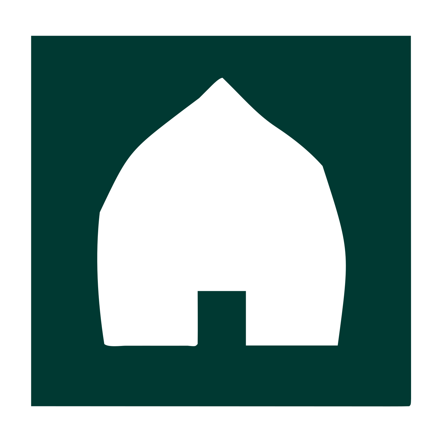 House Negative Space Logo #003932