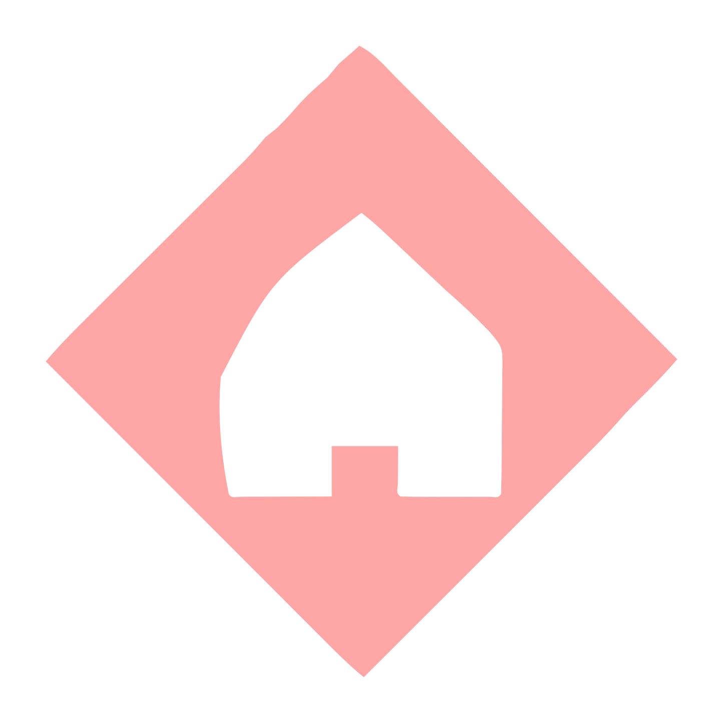 House Diamond Negative Space Logo #ffa6a6