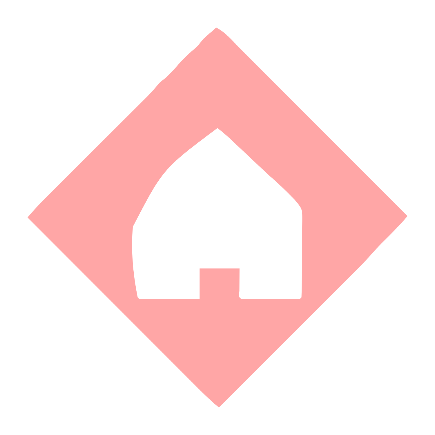 House Diamond Negative Space Logo #ffa6a6