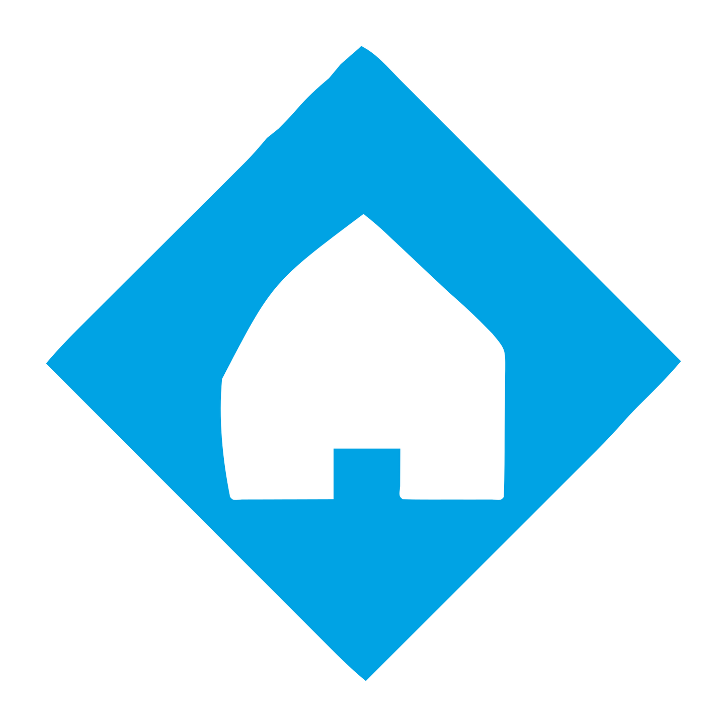 House Diamond Negative Space Logo #00a3e4