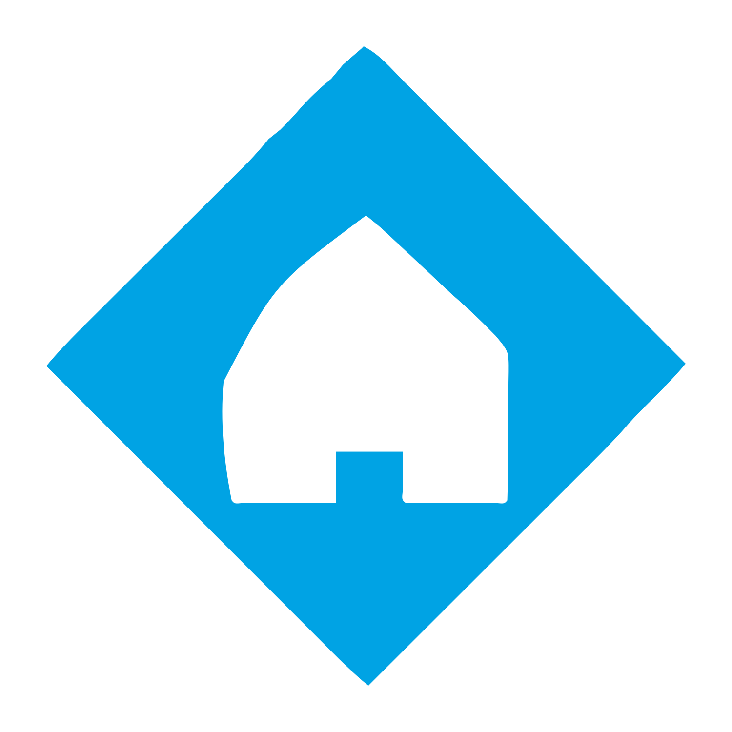 House Diamond Negative Space Logo #00a3e4
