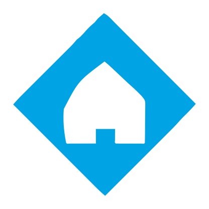 House Diamond Negative Space Logo #00a3e4