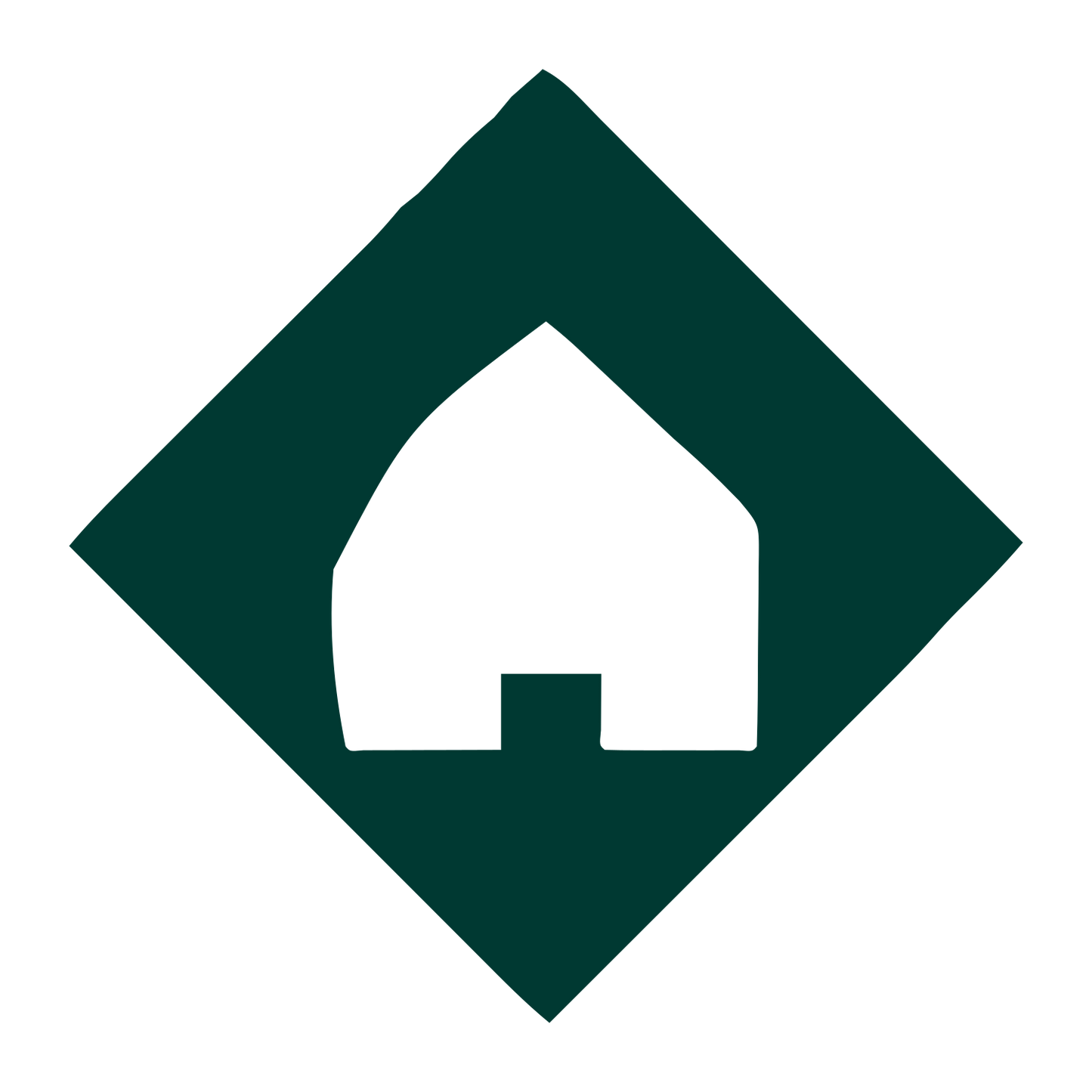 House Diamond Negative Space Logo #003932