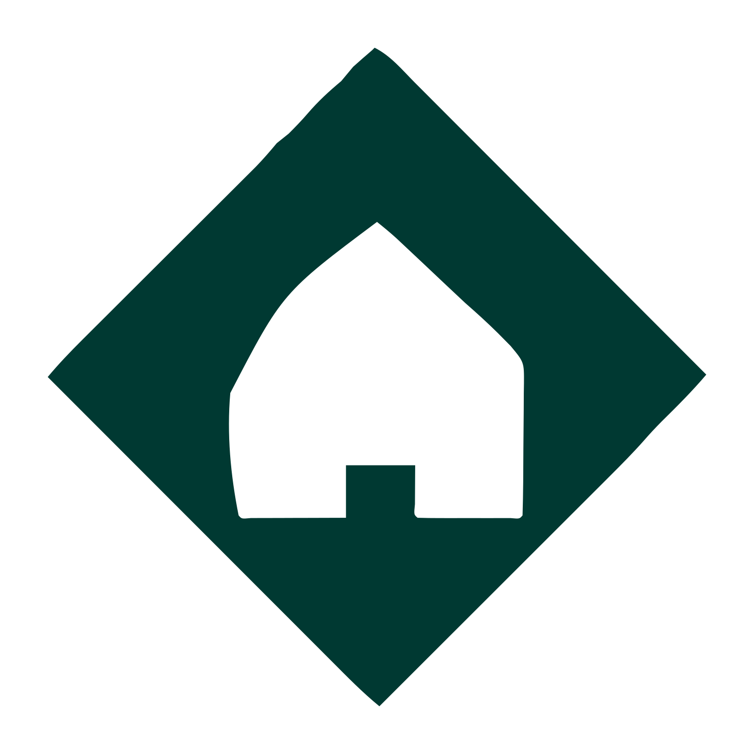 House Diamond Negative Space Logo #003932