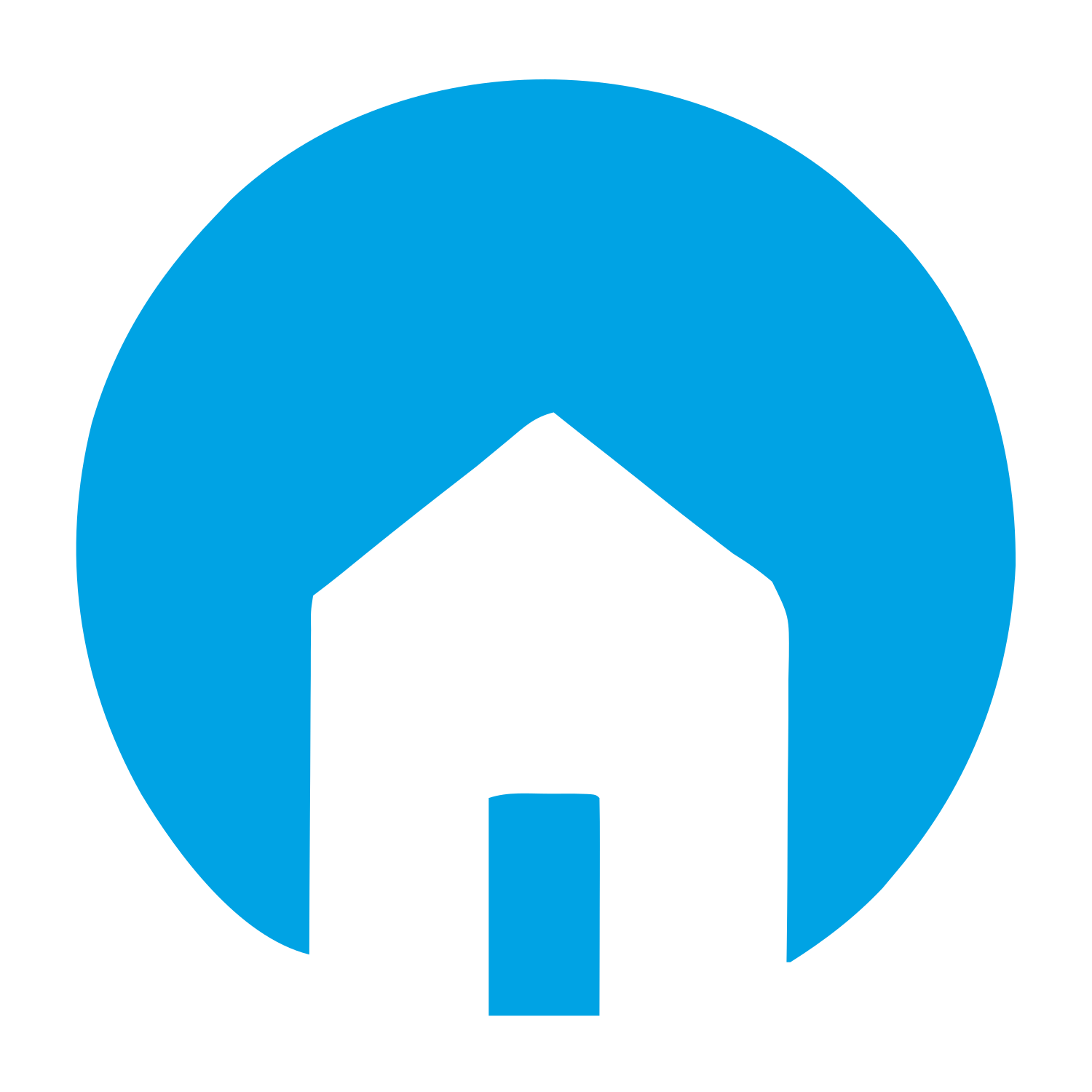 Negative Space House Logo #00a3e4