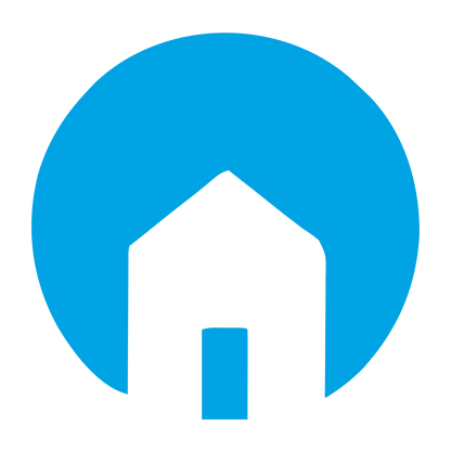 Negative Space House Logo #00a3e4