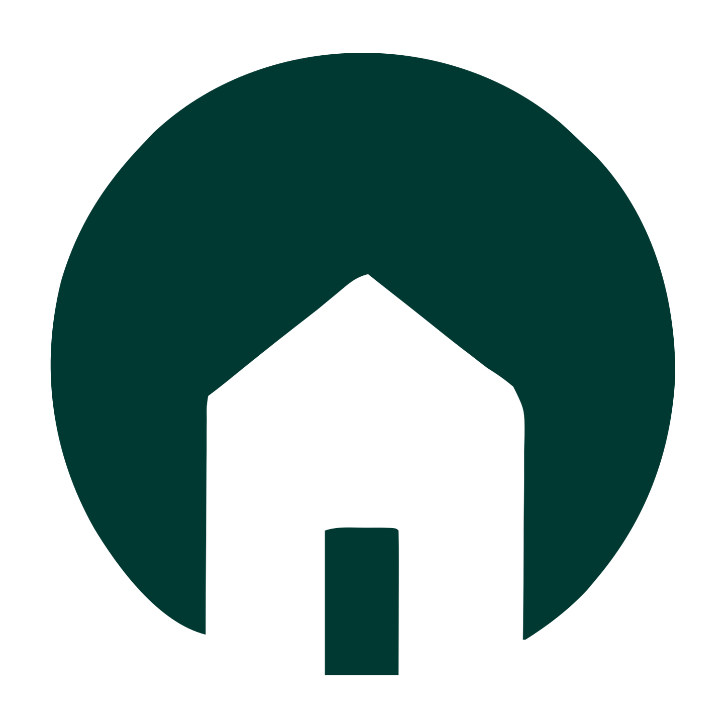 Negative Space House Logo #003932
