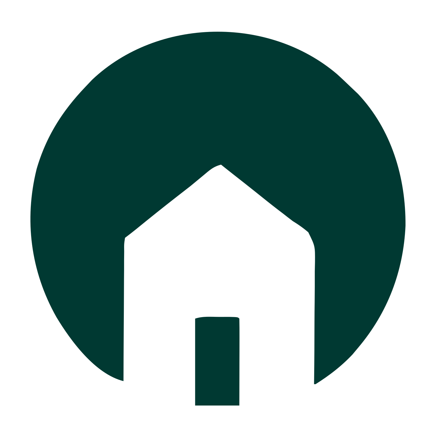Negative Space House Logo #003932