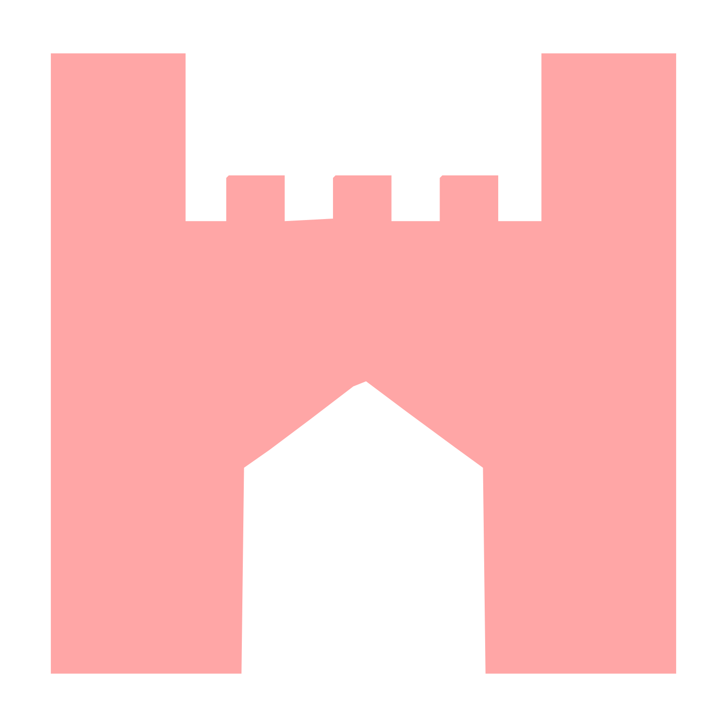 Castle Gate Tower Logo #ffa6a6