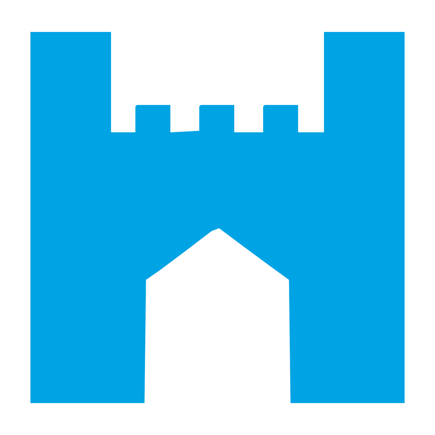 Castle Gate Tower Logo #00a3e4