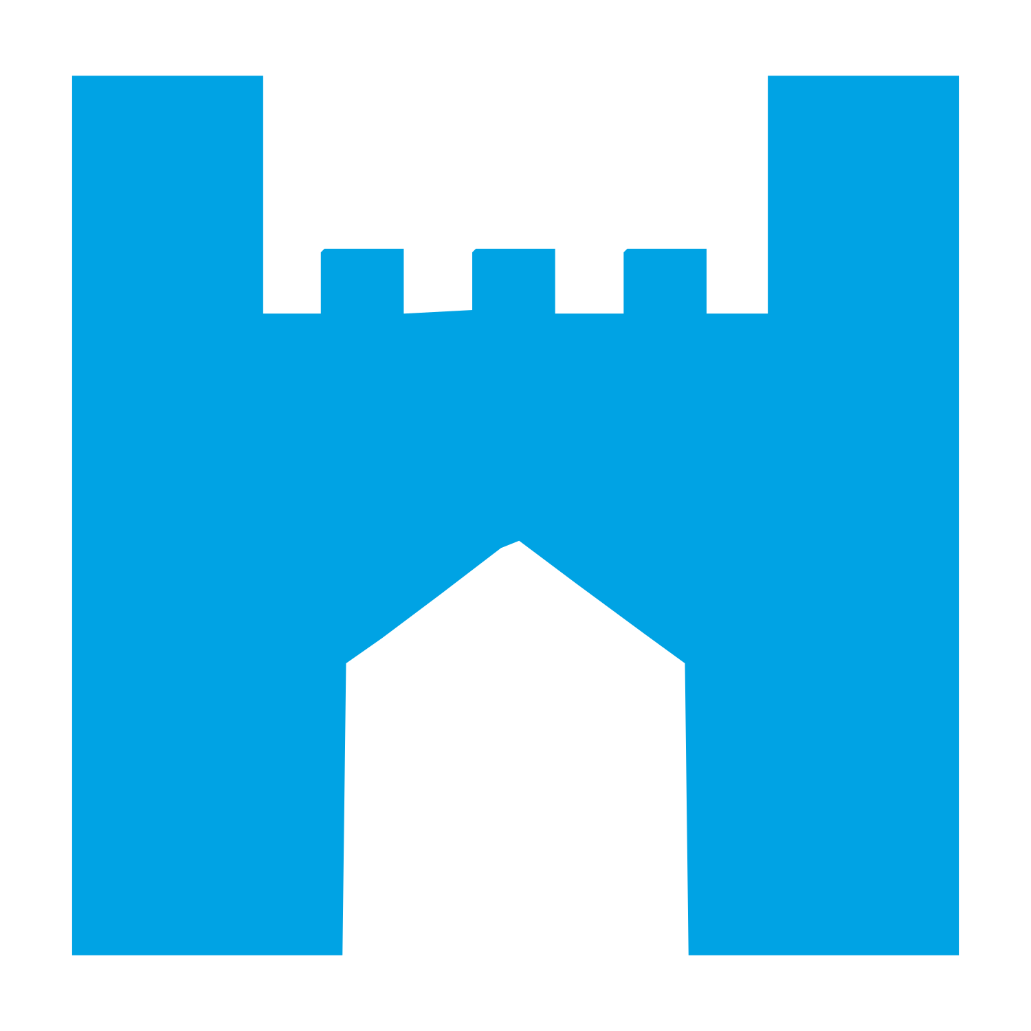 Castle Gate Tower Logo #00a3e4