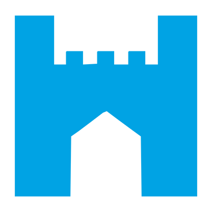 Castle Gate Tower Logo #00a3e4