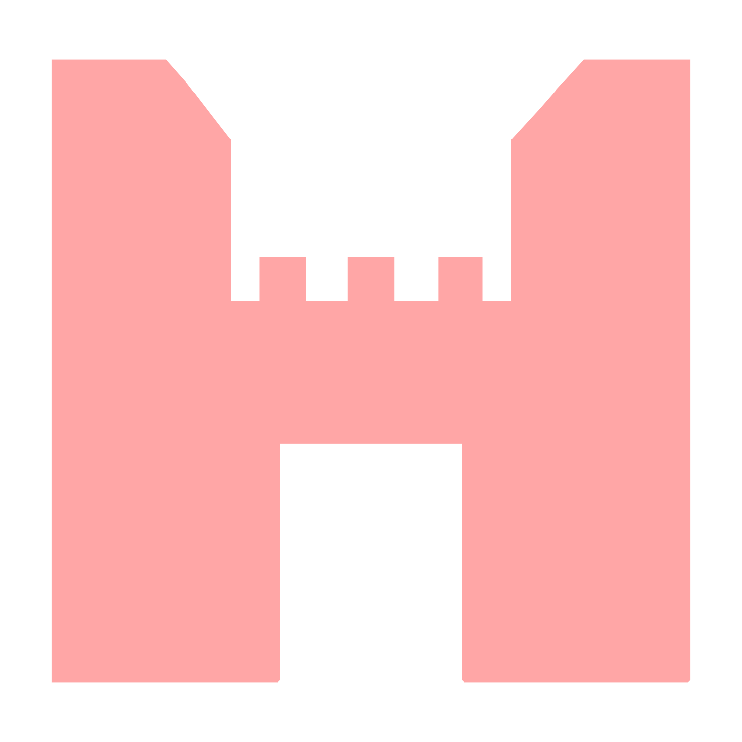 Brutalist Castle Gate Logo #ffa6a6