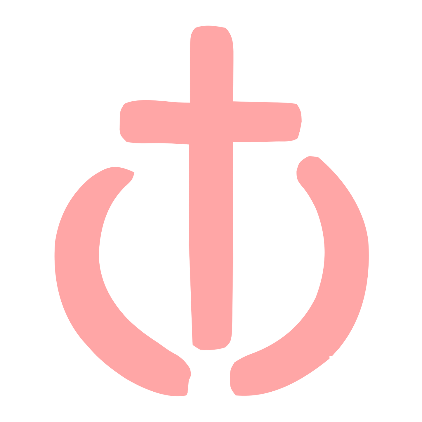 Hand-Drawn Cross Circle Logo #ffa6a6