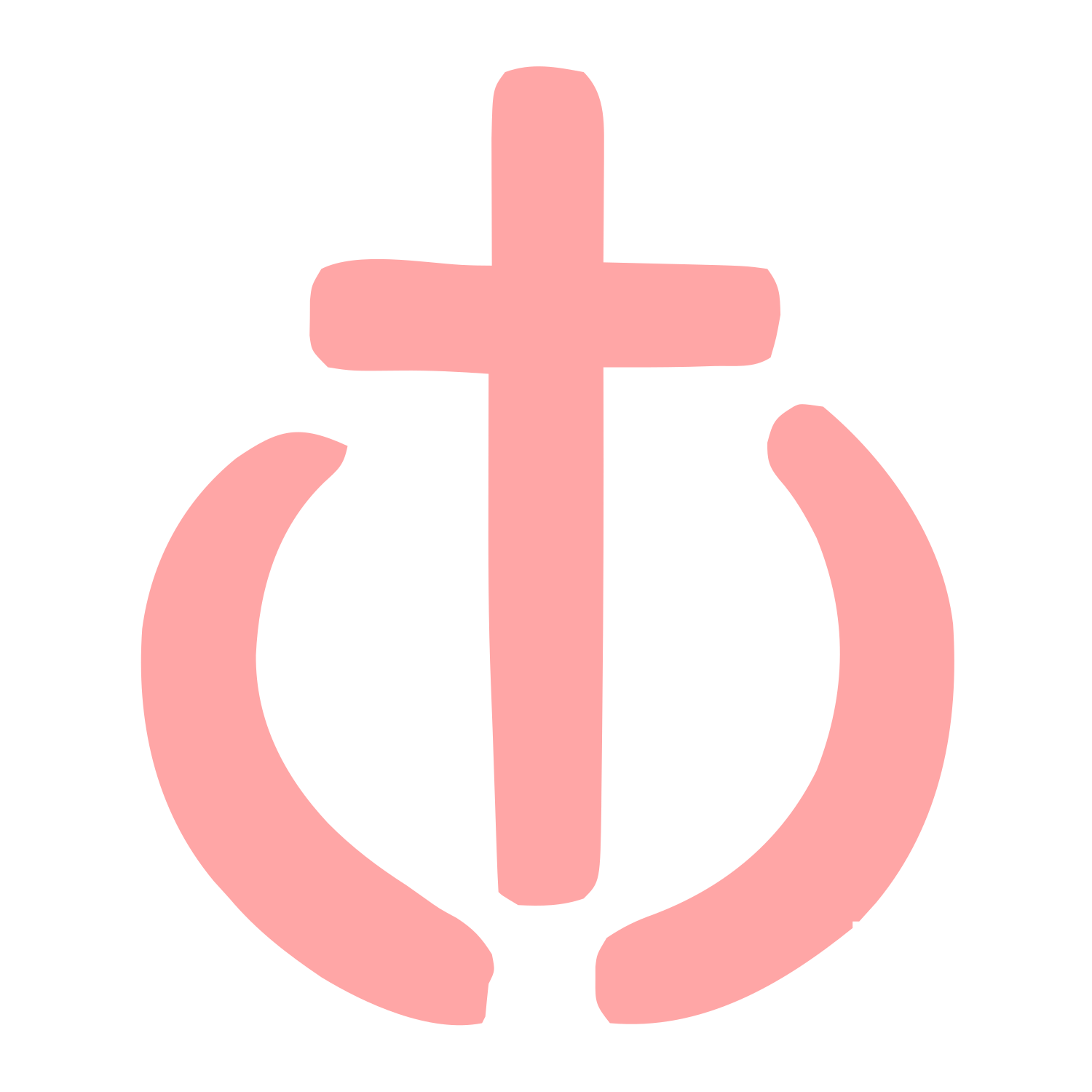 Hand-Drawn Cross Circle Logo #ffa6a6