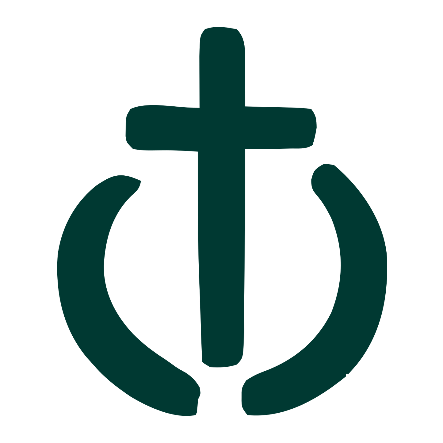 Hand-Drawn Cross Circle Logo #003932