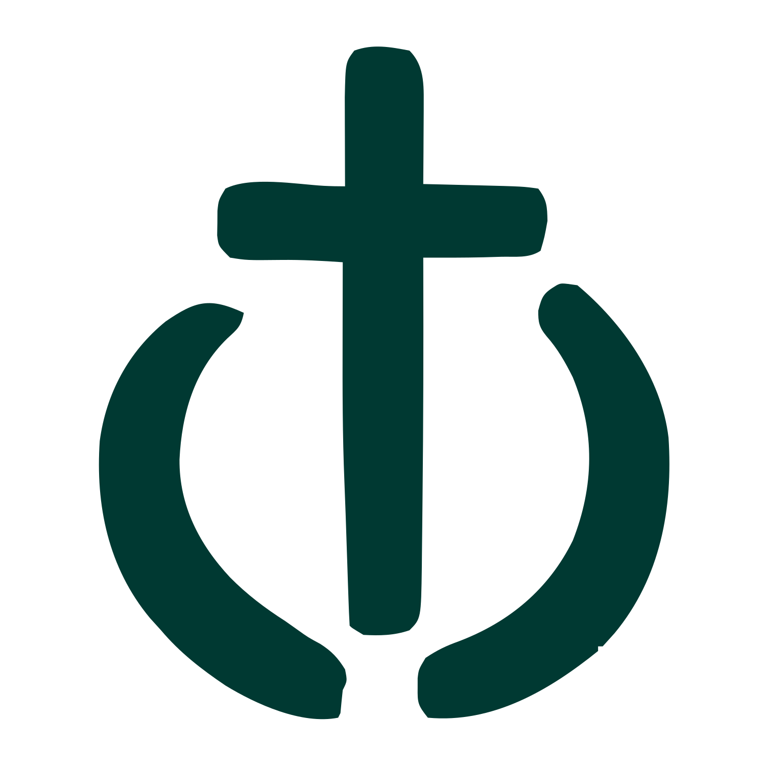 Hand-Drawn Cross Circle Logo #003932