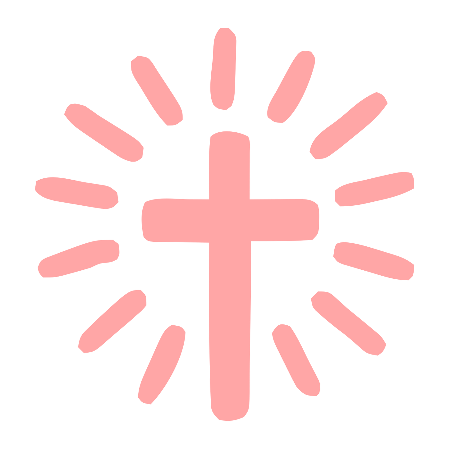 Radiant Cross Hand-Drawn Logo #ffa6a6