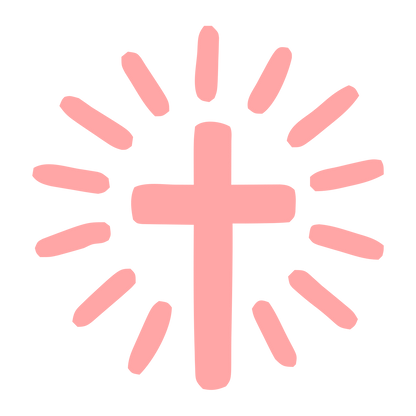 Radiant Cross Hand-Drawn Logo #ffa6a6