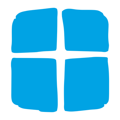 Hand-Drawn Cross Window Logo #00a3e4