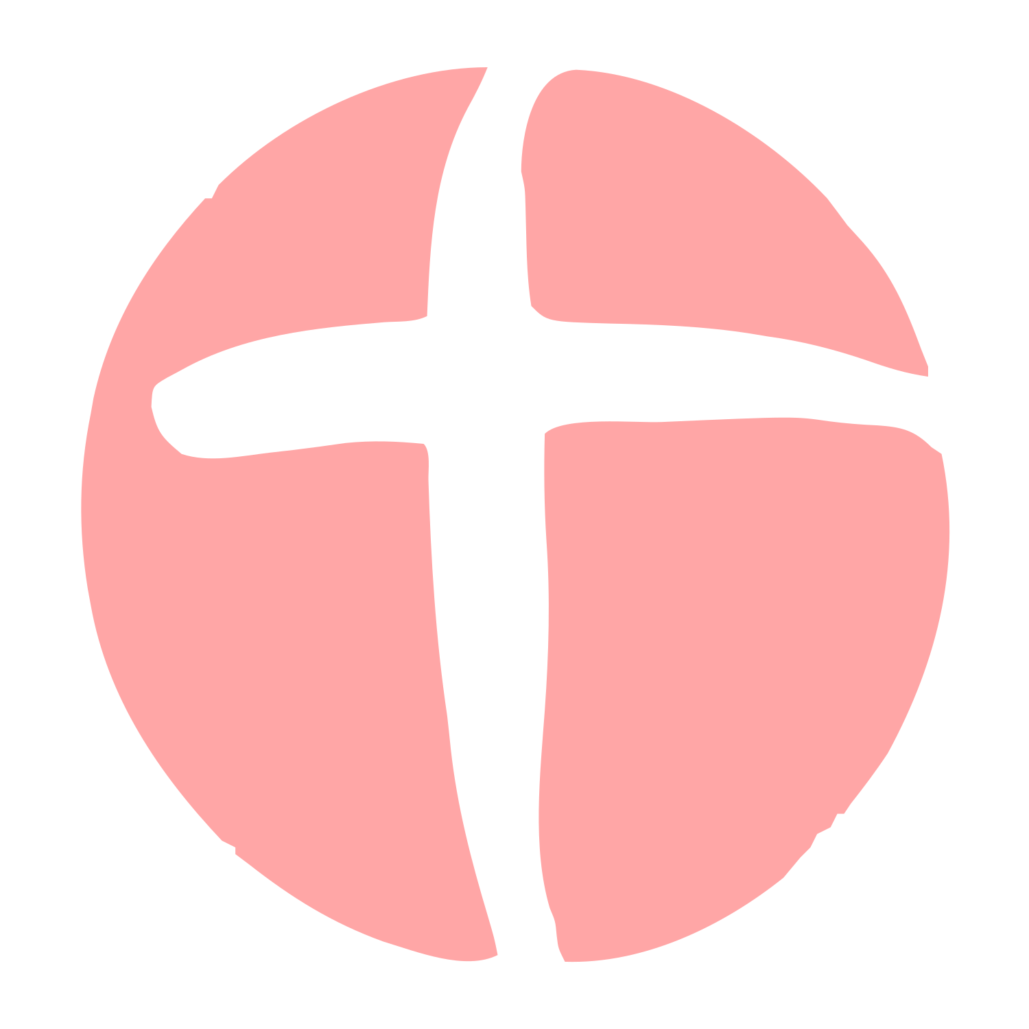 Hand-Drawn Cross Circle Logo #ffa6a6