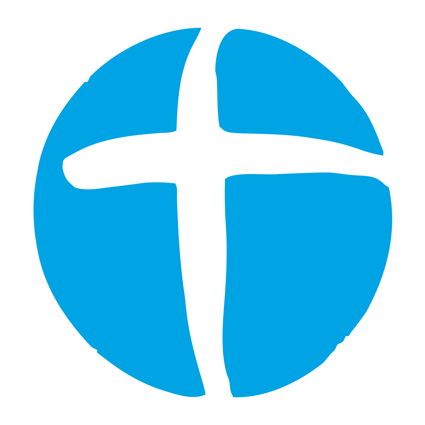 Hand-Drawn Cross Circle Logo #00a3e4