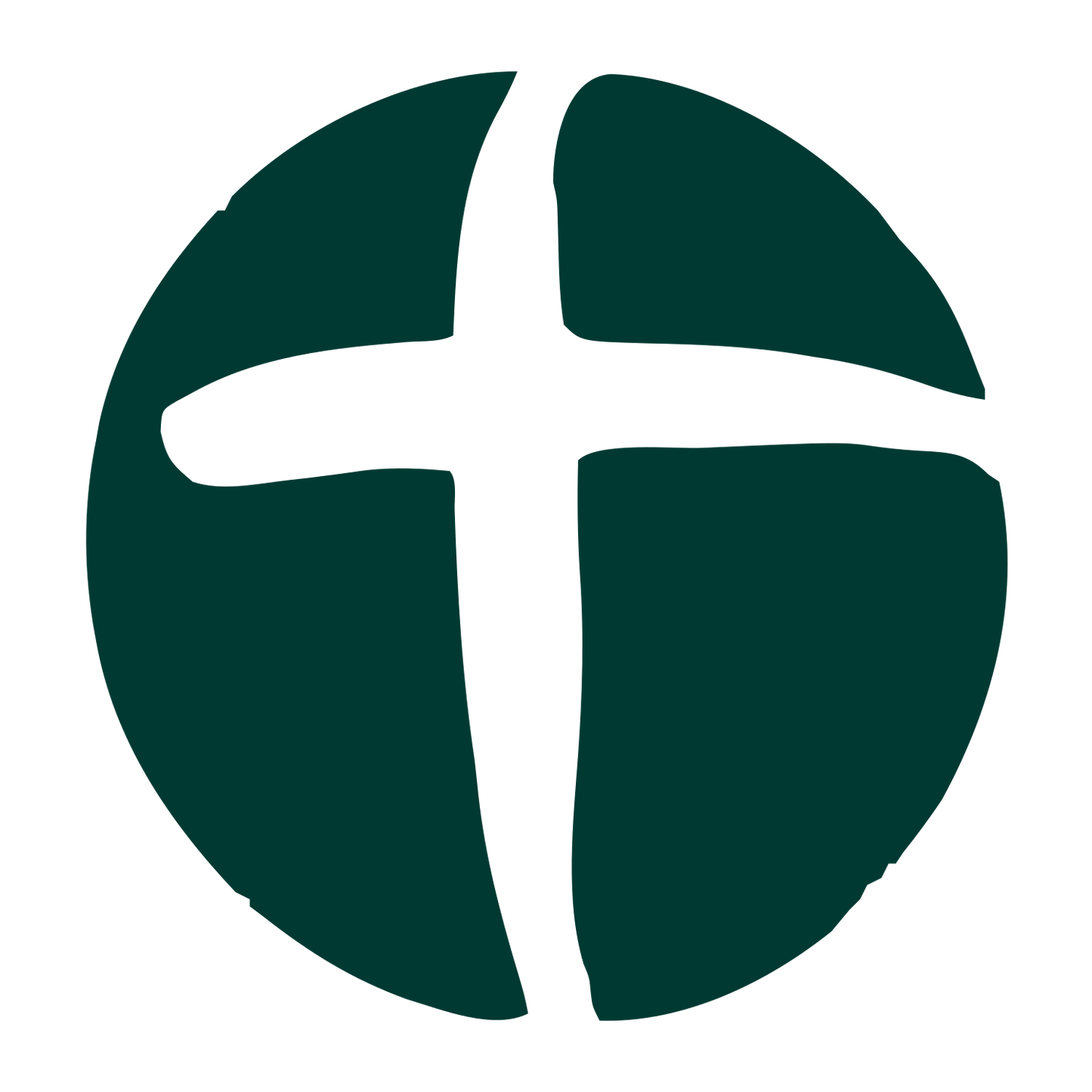 Hand-Drawn Cross Circle Logo #003932