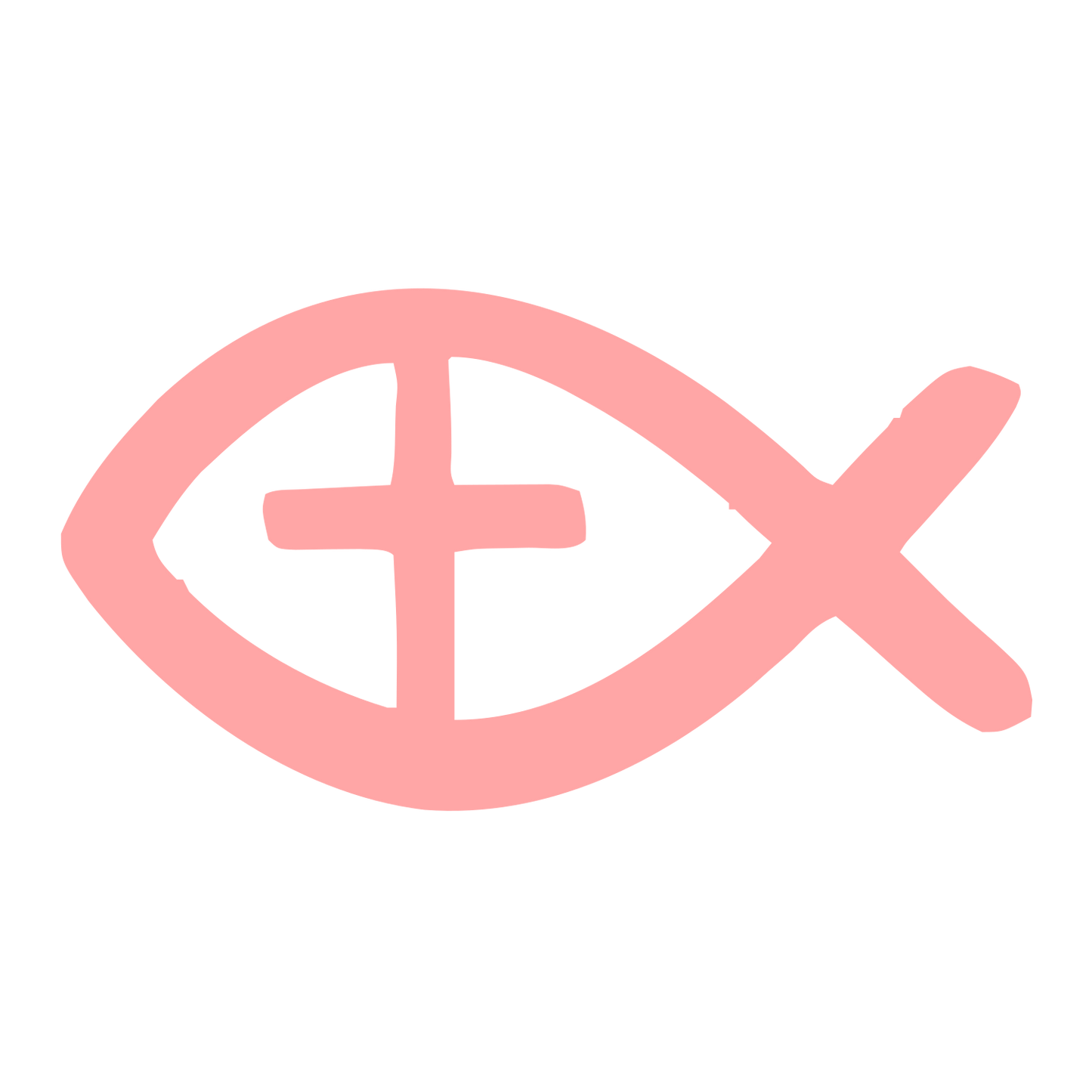 Hand-Drawn Fish Cross Logo #ffa6a6