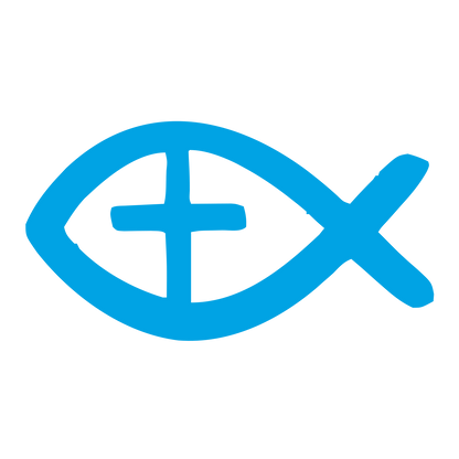 Hand-Drawn Fish Cross Logo #00a3e4