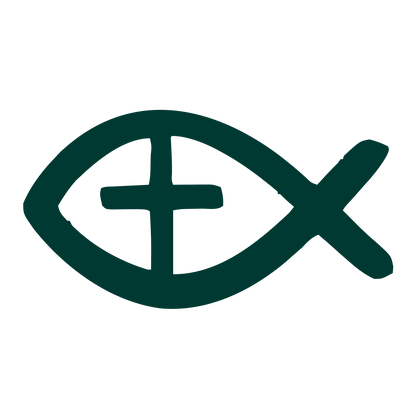 Hand-Drawn Fish Cross Logo #003932