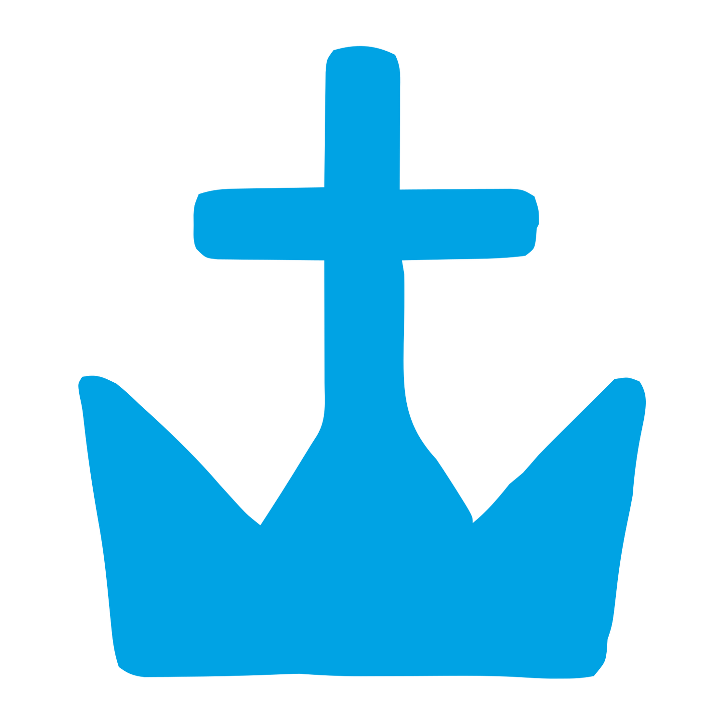 Cross Crown Church Logo #00a3e4