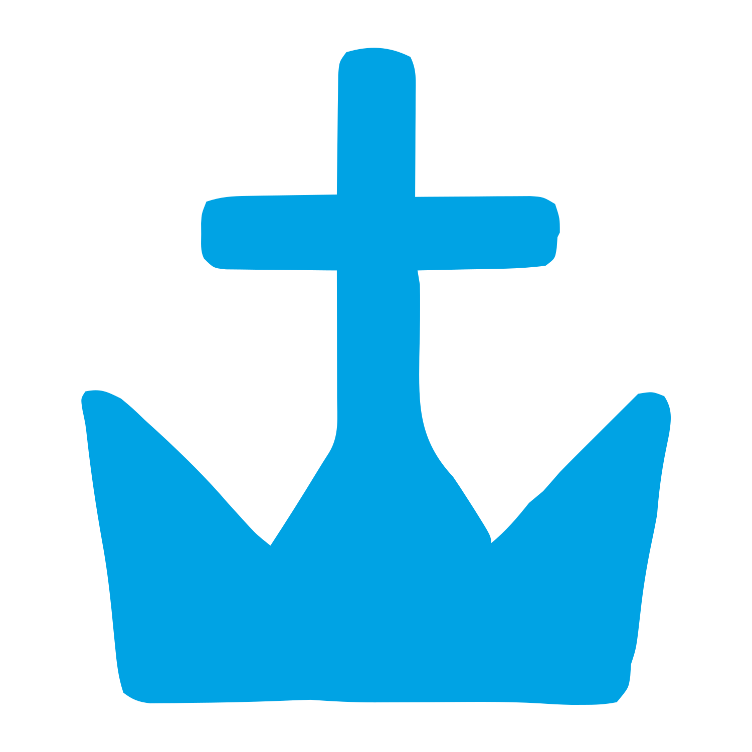 Cross Crown Church Logo #00a3e4