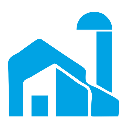 Barn and Silo Logo #00a3e4