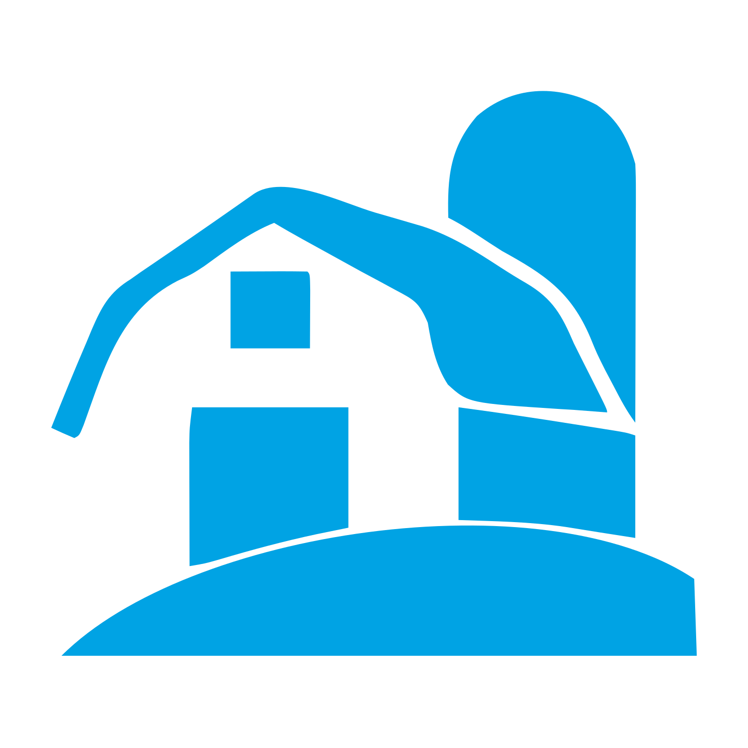 Barn and Silo Logo #00a3e4